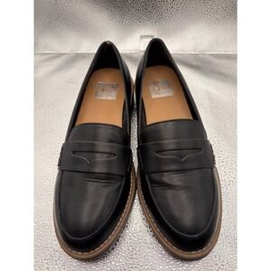 DV Dolce Vita Carley Black Penny Loafers Womens 7.5 Lug Sole Platform Shoes